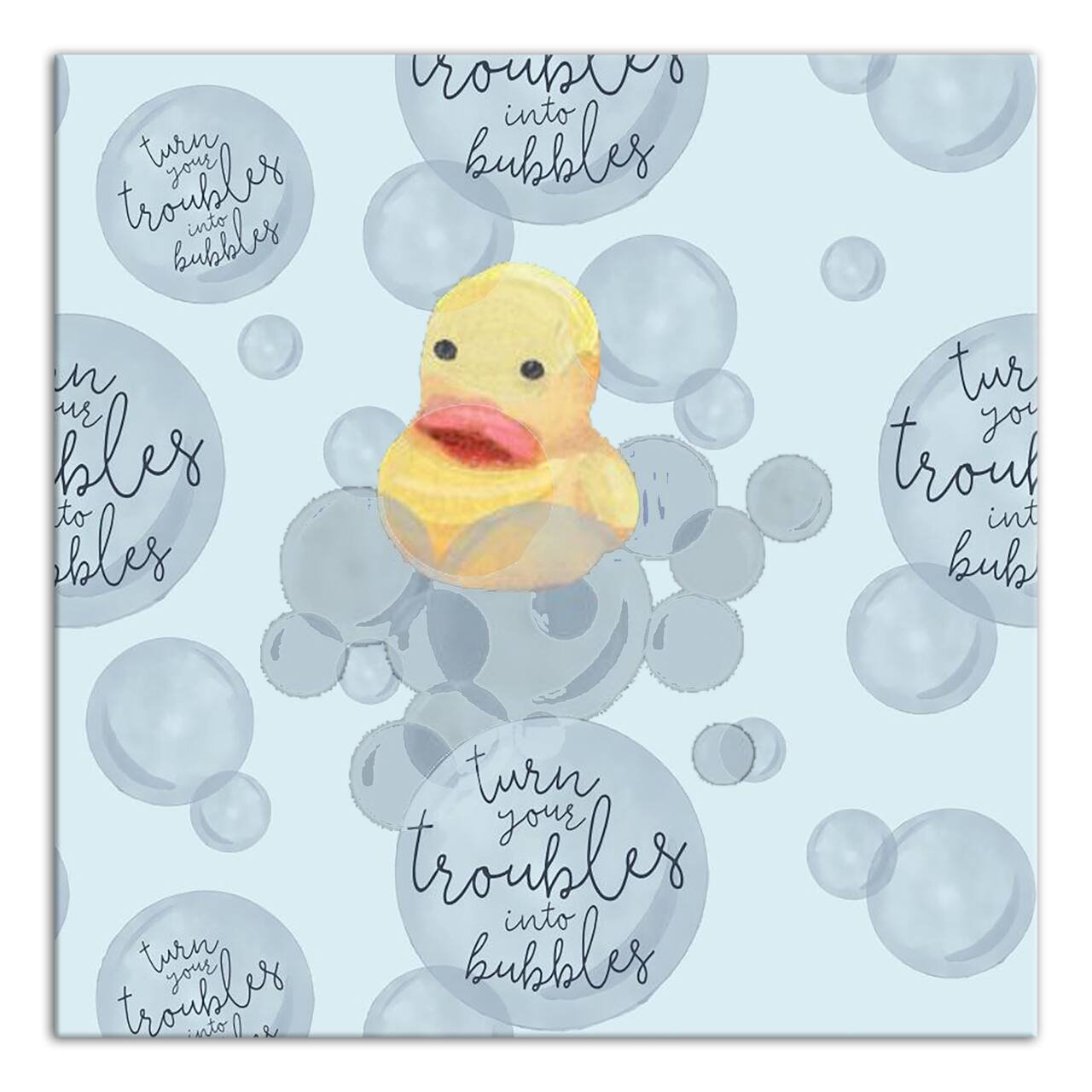 Turn Your Troubles Into Bubbles With Ducky Canvas Wall Art